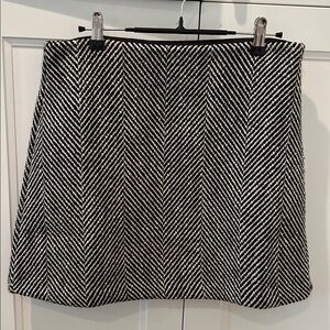 LOFT Monochrome Chevron Wool Skirt